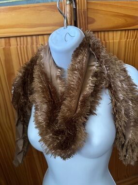 Plush Brown Faux Fur Scarf Wrap - Women's Accessory